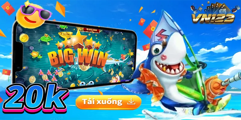Người chơi bắn trúng cá lớn với hiệu ứng phần thưởng